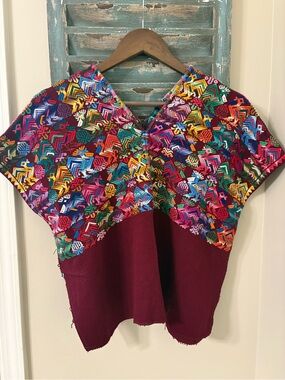 Handwoven Vintage Multicolor Embroidered Top from Guatemala